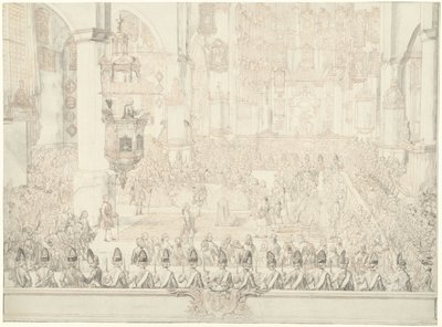 Karel Christian van Nassau-Weilburgin avioliitto prinsessa Carolinan kanssa, 1760 tekijältä Tethart Philip Christian Haag