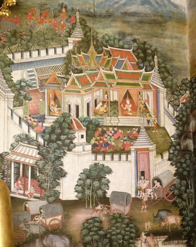 Linnoitettu palatsi (seinämaalaus) tekijältä Thai School