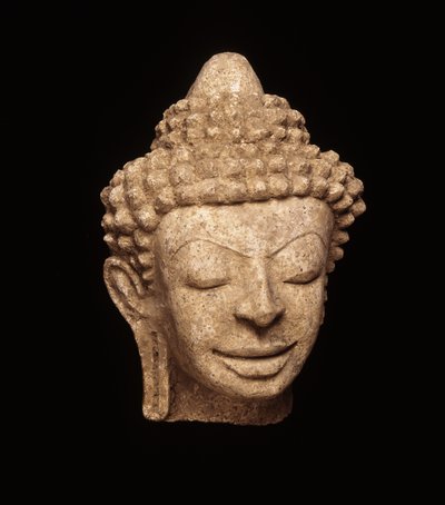 Buddha Head, Chedi Chula Pathom, Davaravati-kausi (Satukko) tekijältä Thai School