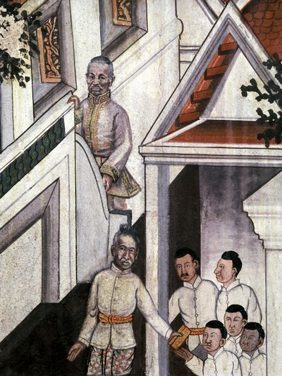 Kuningas Mongkutin muotokuva valokuvien jälkeen (seinämaalaus) tekijältä Thai School