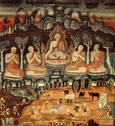 Ensimmäinen saarna ja Khattana Kuman Jataka, 1867 tekijältä Thai School