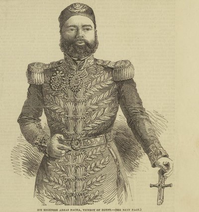 Hänen korkeutensa Abbas Pacha, Egyptin varakuningas ILN-1852-0327-0001 tekijältä The Illustrated London News