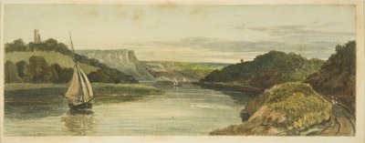 Avon Sea Wallsin alla, n. 1820 (kynä ja akvarelli paperille) tekijältä The Rev. John Eagles