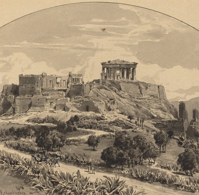 Akropolis lännestä, 1890. tekijältä Themistocles von Eckenbrecher