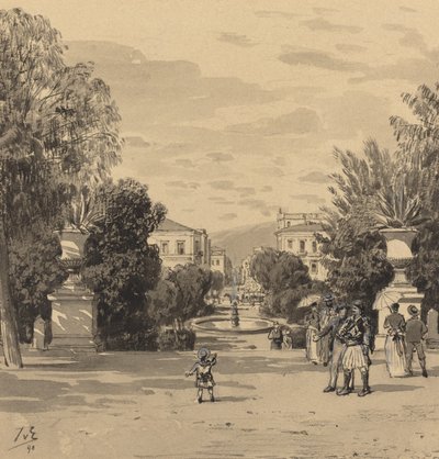Näkymä Hermesstreetin vanhasta kuninkaallisesta palatsista tekijältä Themistocles von Eckenbrecher