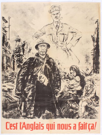 Englantilaiset tekivät tämän meille. Vichy France Propaganda -juliste, 1940. tekijältä Theo Matejko