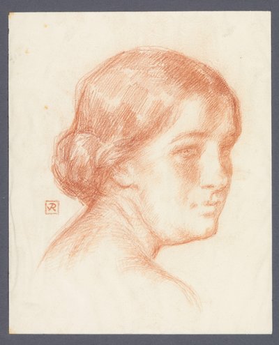 Tuntemattoman naisen muotokuva tekijältä Theo Van Rysselberghe (signed by artist)