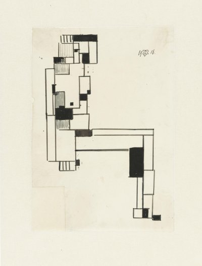 Istuva nainen alaston, hänen käsi päänsä päällä Istuva nainen alaston tekijältä Theo van Doesburg (signed by artist)
