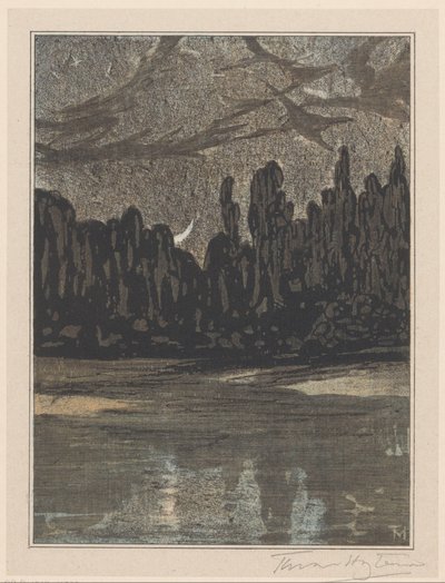 Yömaisema muuttolintujen kanssa tekijältä Theo van Hoytema (signed by artist)