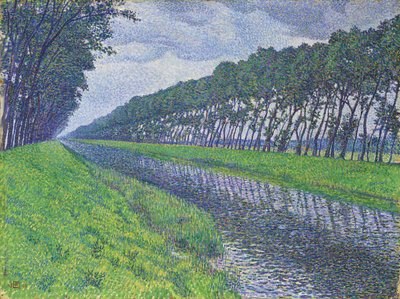 kanava Flanderissa; Flanderin kanava surullisella säällä, 1894 tekijältä Théo van Rysselberghe