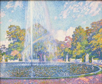 Suihkulähde Sanssoucin palatsin puistossa lähellä Potsdamia tekijältä Théo van Rysselberghe