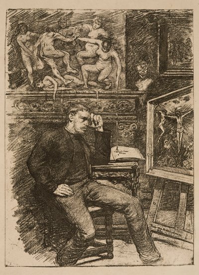 Émile Verhaerenin novellin "Contes de minuit" frontespiisi tekijältä Théo van Rysselberghe