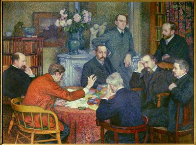 La Lecture (1903), lavastettu Emile Verhaerenin (1855-1916), belgialaisen sosialistisen runoilijan, taidemaalari Crossin, kirjailijoiden Maurice Maeterlinckin, Andre Giden ja Francis Viele-Griffinin, biologi Henri Gheonin, lääkäri Felix Le Dantecin ja tupa tekijältä Théo van Rysselberghe