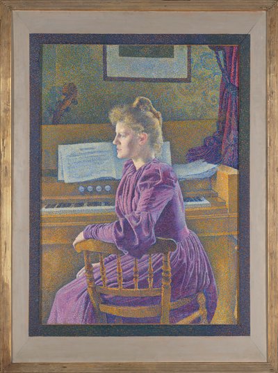 Maria Sèthe harmonin ääressä tekijältä Théo van Rysselberghe
