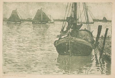 Laivoja sateessa tekijältä Théo van Rysselberghe