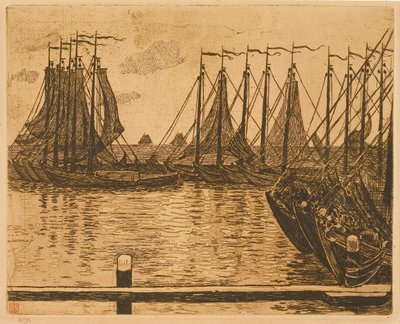 Volendam (Alankomaat), veneitä redillä tekijältä Théo van Rysselberghe