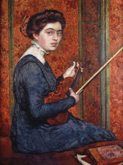 Nainen viululla tekijältä Théo van Rysselberghe