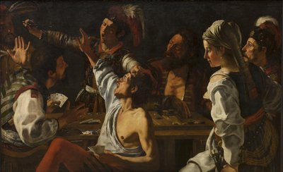 Kortti- ja Backgammon-pelaajat. Taistele korteista tekijältä Theodoor Rombouts