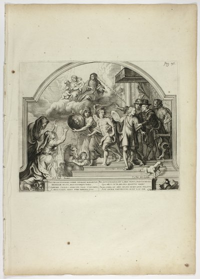 Philip IV Alankomaiden prinssi Ferdinandin nimittäminen kuvernööriksi, levy 25, Casperius Gevartius, Pompa Introitus Honori Serenissimi Principis Ferdinandi (Terneisimmän ja kunniallisimman kardinaali-Infante Ferdinandin voittosyöte) tekijältä Theodoor van Thulden