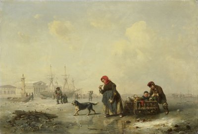 Newa Pietarissa (Leningrad) talvella tekijältä Theodor Hildebrandt