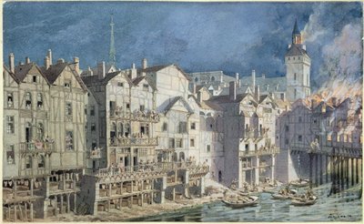 Tuli Pont aux Meuniersissa vuonna 1621 (kynä, muste ja wc paperilla) tekijältä Theodor Josef Hubert Hoffbauer