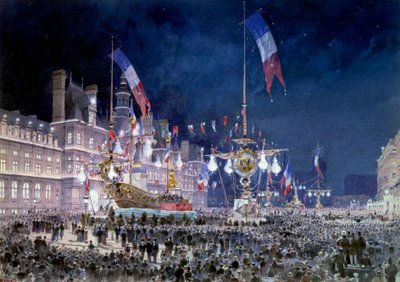 Venäjän siiven vastaanotto Pariisin kaupungintalossa Theodore Joseph Hubertin maalaus, Fedor Hoffbauer (1839-1922) 1893. Paris, Musee Carnavalet tekijältä Theodor Josef Hubert Hoffbauer