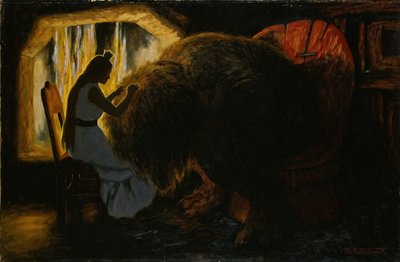 Prinsessa poimii täitä peikkolta tekijältä Theodor Kittelsen