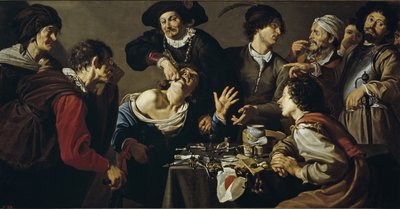 The quacksalver, 1620-1625 tekijältä Theodor Rombouts