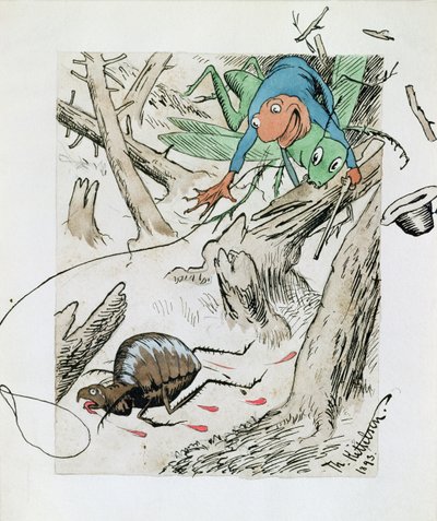 Kirppujen metsästys neitsytmetsässä tekijältä Theodor Kittelsen