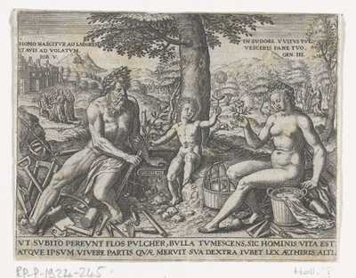 Bellenblazend jongetje Aateliston ja tiedon arvoisen yhteisen tunnusmerkit.../ Stam und Wapenbuchlein... (sarjan nimi) tekijältä Theodor de Bry (attributed to)