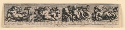Koristepaneeli: Sea Monsters tekijältä Theodor de Bry