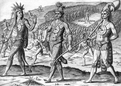 Intialainen potano Utina ja hänen joukkonsa tekijältä Theodor de Bry