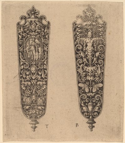 Koriste veitsen kahvaan tekijältä Theodor de Bry
