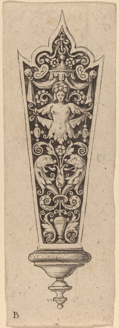 Koriste veitsen kahvaan tekijältä Theodor de Bry