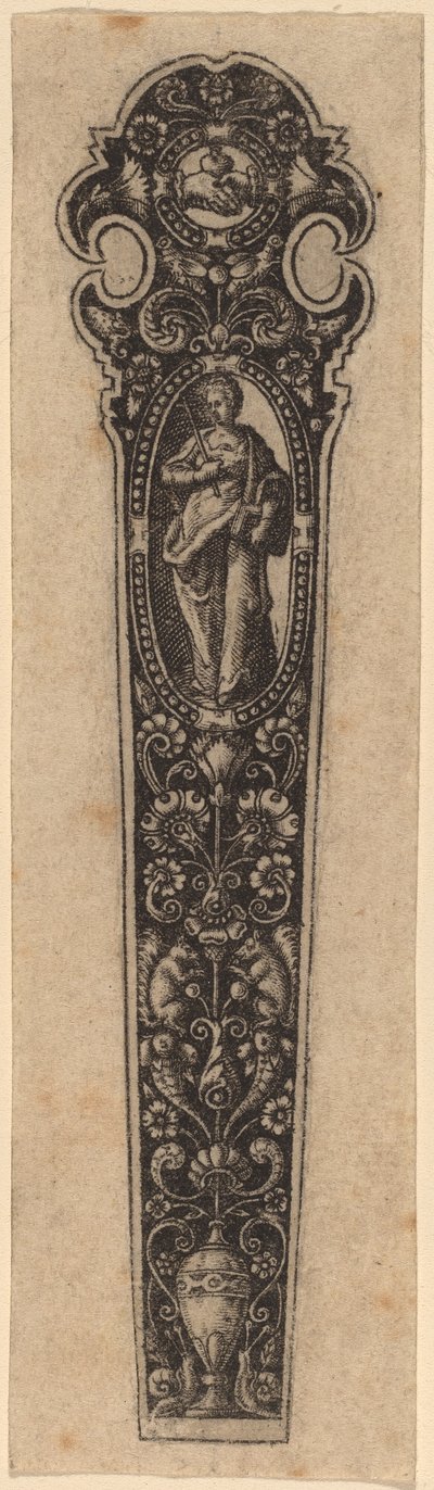 Koriste veitsen kahvaan tekijältä Theodor de Bry