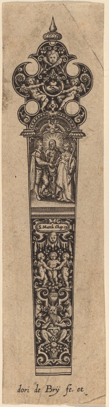 Koriste veitsen kahvaan tekijältä Theodor de Bry