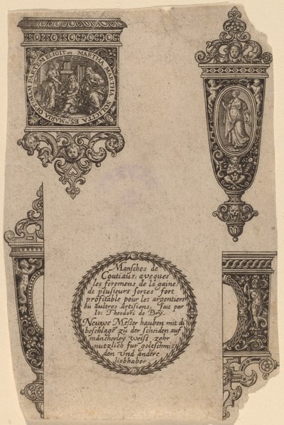 Koriste veitsen kahvaan tekijältä Theodor de Bry