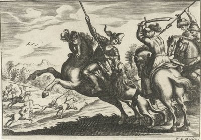 leijonan metsästys tekijältä Theodor van Merlen (II)