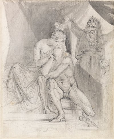 Prospero katsomassa Ferdinandia ja Mirandaa tekijältä Theodor von Holst
