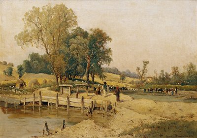 Unkarilainen maisema karjakaukalolla tekijältä Theodor von Hormann
