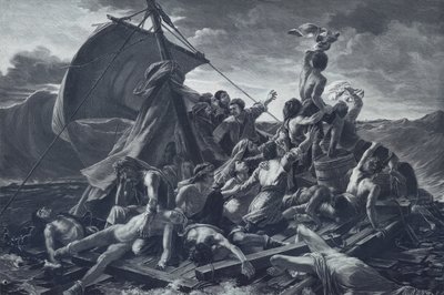 Medusan lautta (litho) tekijältä Theodore (after) Gericault