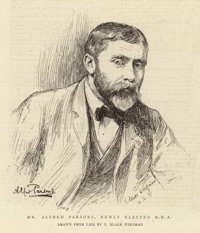 Herra Alfred Parsons, äskettäin valittu ARA tekijältä Theodore Blake Wirgman