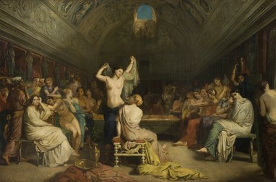 Tepidarium, "sali, jossa Pompejin naiset kävivät lepäämässä ja kuivaamassa itsensä kylvyn jälkeen" tekijältä Théodore Chassériau