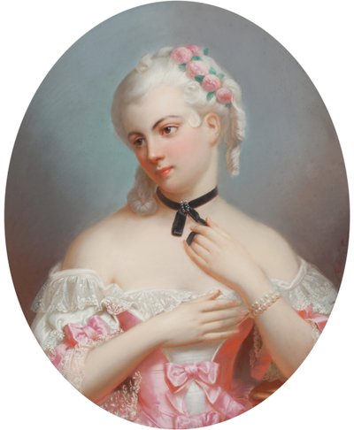 Louise Elisabeth Ranskasta (1727-1759), kirjoittanut Fantin-Latour, Theodore (1805-1872). Pastelli paperille, 1800-luvun ensimmäinen puolisko. Yksityiskokoelma tekijältä Theodore Fantin Latour