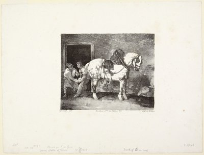 A  Horse being Shod (Hevonen, jota kengitetään) tekijältä Theodore Gericault