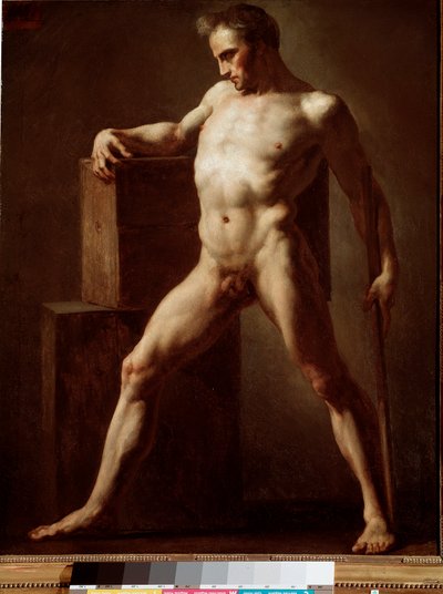 Academie Akateeminen alaston kehon tutkimus. Jean Louis Theodore Gericaultin (1791-1824) maalaus 1808-1812 su. 79x62 cm Rouen, musee des Beaux Arts tekijältä Theodore Gericault