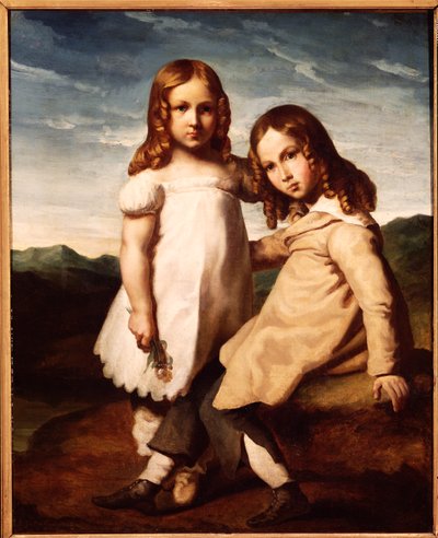 Alfred Dedreux (1810-60) lapsena sisarensa Elisabethin kanssa 1816-17 tekijältä Theodore Gericault