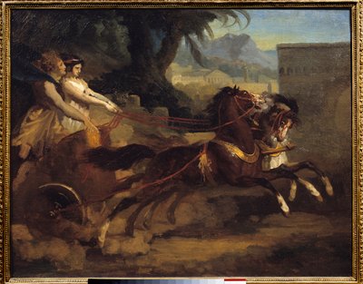 Muinainen tankkikilpailu Theodore Gericaultin (1791-1824) maalaus 1808 koko 0,63x0,79 m Rouen, Musee des Beaux Arts tekijältä Theodore Gericault