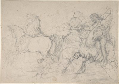 Vaununkuljettaja ja ratsumies tekijältä Theodore Gericault