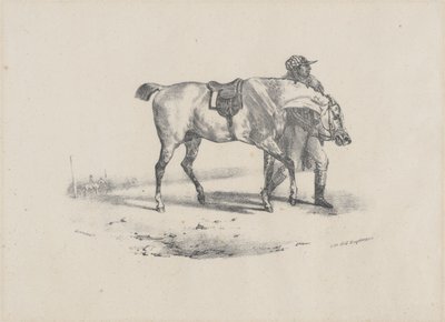 Hevonen, jota kävelytetään ennen kilpailua (A Horse Being Walked Before the Race) tekijältä Theodore Gericault